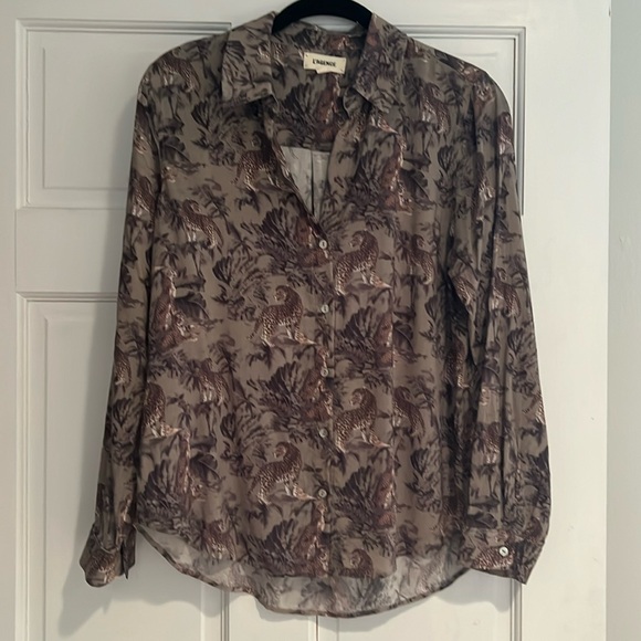L'AGENCE Tops - L’AGENCE jaguar print blouse